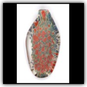 Reverse Frit Pendant Red/Silver Reverse Frit Pendant Red/Silver