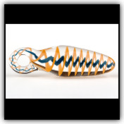 Latticino Pendant Orange/Teal Latticino Pendant Orange/Teal